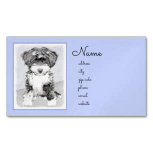 Tibetan Terrier Painting - Cute Original Dog Art Magnetisch Visitekaartje