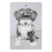Tibetan Terrier Painting - Cute Original Dog Art Mini Klembord (Achterkant)
