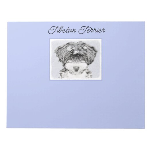 Tibetan Terrier Painting - Cute Original Dog Art N Notitieblok (Voorkant)