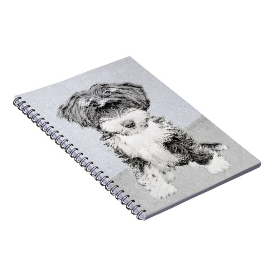 Tibetan Terrier Painting - Cute Original Dog Art Notitieboek (Rechterzijde)