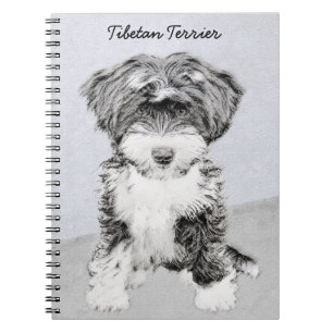 Tibetan Terrier Painting - Cute Original Dog Art Notitieboek