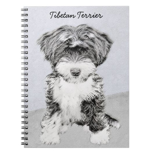 Tibetan Terrier Painting - Cute Original Dog Art Notitieboek (Voorkant)