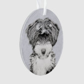 Tibetan Terrier Painting - Cute Original Dog Art Ornament (voorkant)