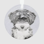 Tibetan Terrier Painting - Cute Original Dog Art Ornament (achterkant)