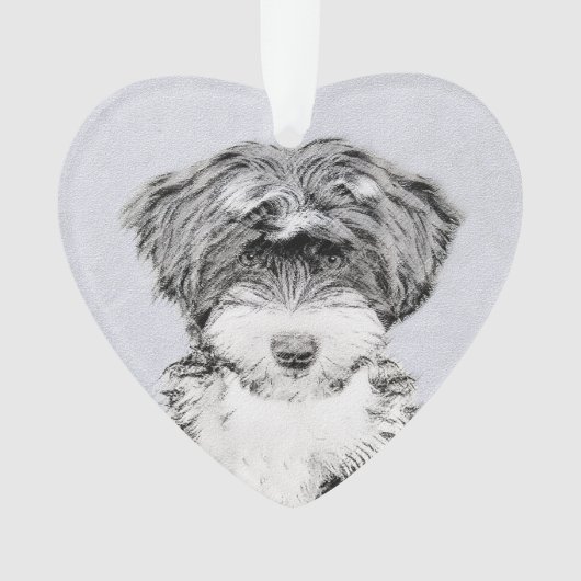 Tibetan Terrier Painting - Cute Original Dog Art Ornament (voorkant)