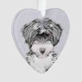 Tibetan Terrier Painting - Cute Original Dog Art Ornament (voorkant)