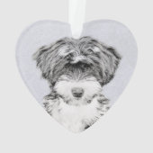 Tibetan Terrier Painting - Cute Original Dog Art Ornament (achterkant)