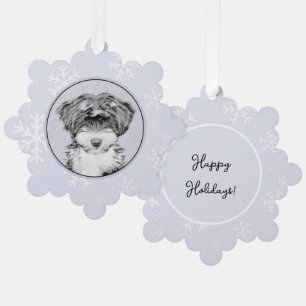 Tibetan Terrier Painting - Cute Original Dog Art Ornament Kaart