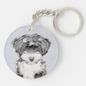 Tibetan Terrier Painting - Cute Original Dog Art Sleutelhanger (Achterkant)