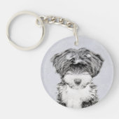 Tibetan Terrier Painting - Cute Original Dog Art Sleutelhanger (Voorkant)