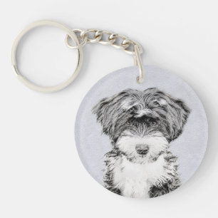 Tibetan Terrier Painting - Cute Original Dog Art Sleutelhanger