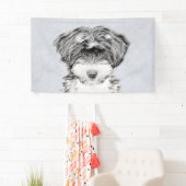 Tibetan Terrier Painting - Cute Original Dog Art Spandoek (Insitu)