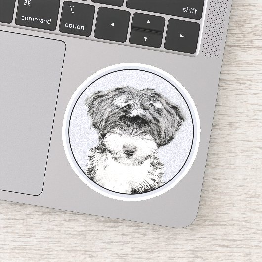Tibetan Terrier Painting - Cute Original Dog Art Sticker (Detail)