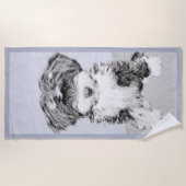 Tibetan Terrier Painting - Cute Original Dog Art Strandlaken (Voorkant)