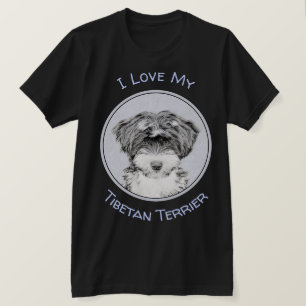 Tibetan Terrier Painting - Cute Original Dog Art T-shirt