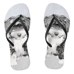 Tibetan Terrier Painting - Cute Original Dog Art Teenslippers