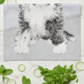 Tibetan Terrier Painting - Cute Original Dog Art Theedoek (Gevouwen)