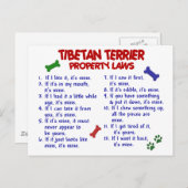 TIBETAN TERRIER Property Laws 2 Briefkaart (Voorkant / Achterkant)