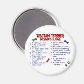 TIBETAN TERRIER Property Laws 2 Magneet (Voorkant / Achterkant)