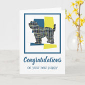 Tibetan Terrier Puppy Dog feliciteert de groet Kaart (Gele Bloem)