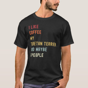 Tibetan Terrier Retro Dog en Koffee T-shirt