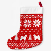 Tibetan Terrier Silhouettes Pattern Hondenliefhebb Kleine Kerstsok (Achterkant)