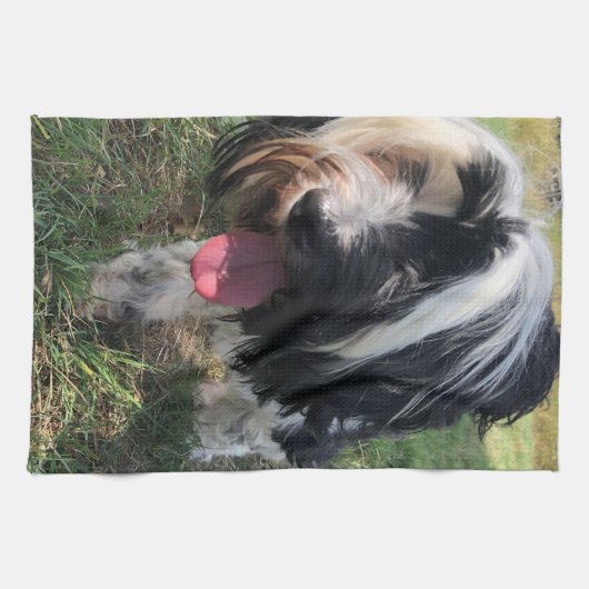 Tibetan Terrier Tea Towel Theedoek (Horizontaal)