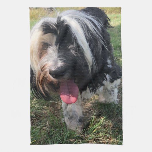 Tibetan Terrier Tea Towel Theedoek (Verticaal)