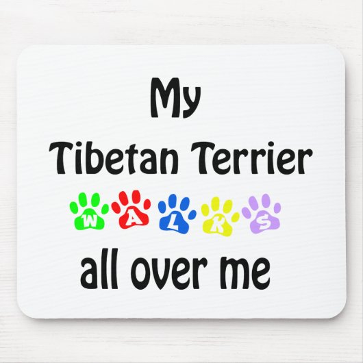 Tibetan Terrier Walks Design Muismat (Voorkant)