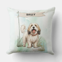 Tibetan Terrier Watercolor Gepersonaliseerde Hond
