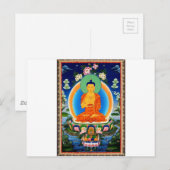 Tibetan Thangka Prabhutaratna Buddha Briefkaart (Voorkant / Achterkant)