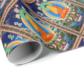 Tibetan Thangka Prabhutaratna Buddha Cadeaupapier (Rol Hoek)