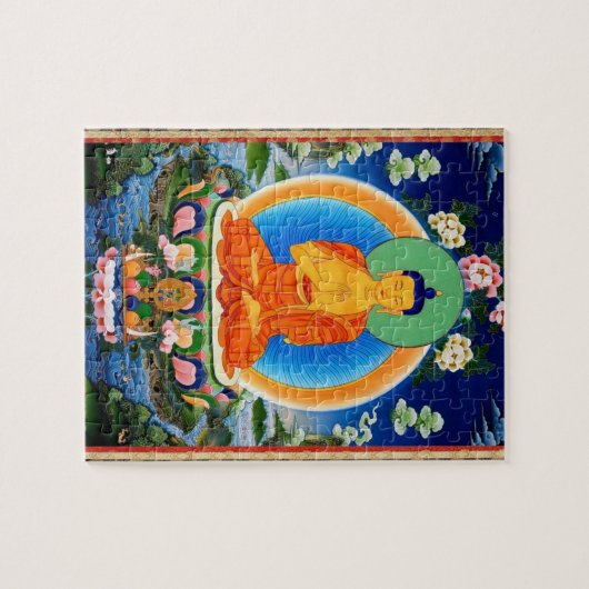 Tibetan Thangka Prabhutaratna Buddha Jigzaag Puzzl Legpuzzel (Horizontaal)