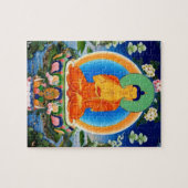 Tibetan Thangka Prabhutaratna Buddha Jigzaag Puzzl Legpuzzel (Horizontaal)