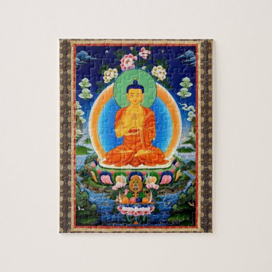 Tibetan Thangka Prabhutaratna Buddha Jigzaag Puzzl Legpuzzel (Verticaal)