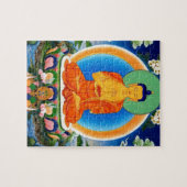 Tibetan Thangka Prabhutaratna Buddha Legpuzzel (Horizontaal)