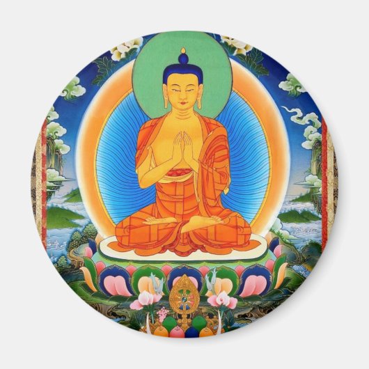 Tibetan Thangka Prabhutaratna Buddha Magneet (Voorkant)
