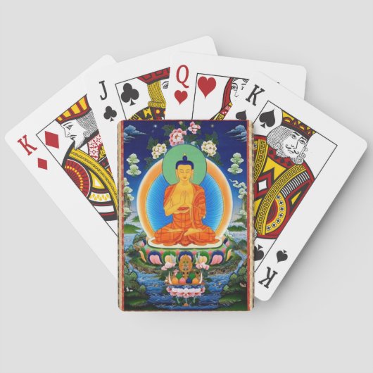 Tibetan Thangka Prabhutaratna Buddha Pokerkaarten (Achterkant)