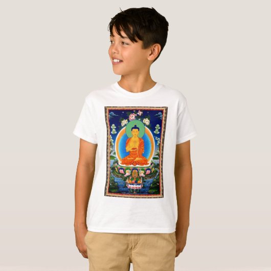 Tibetan Thangka Prabhutaratna Buddha T-shirt (Voorkant volledig)