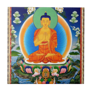 Tibetan Thangka Prabhutaratna Buddha Tegeltje
