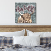 Tibetan Yak met Mani Mantra ( OM MANI PADME HUM ) Canvas Afdruk (Insitu (Slaapkamer))