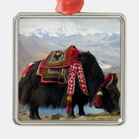 Tibetan Yak Metalen Ornament (Voorkant)
