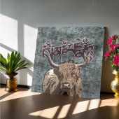 Tibetan Yak with Mani Mantra ( OM MANI PADME HUM ) Poster