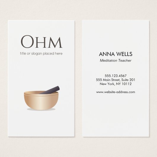 Tibetian Singing Bowl Spirituele Healer Visitekaartje (Voorkant /achterkant)
