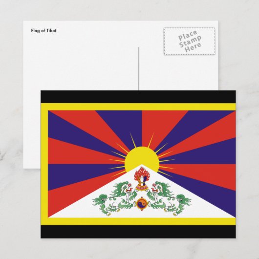 tibetvlag briefkaart (Voorkant / Achterkant)