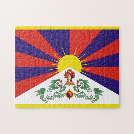 tibetvlag legpuzzel (Horizontaal)