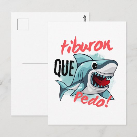 TIBURON ZEGGEN QUE PEDO, HAAI, WAT ER AAN DE HAND  BRIEFKAART (Voorkant / Achterkant)