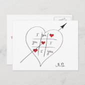 Tic Tac Love Toe Quote liefde Briefkaart (Voorkant / Achterkant)