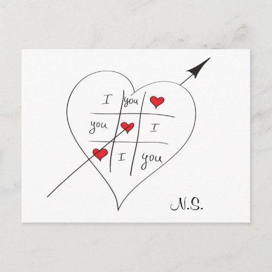 Tic Tac Love Toe Quote liefde Briefkaart (Voorkant)