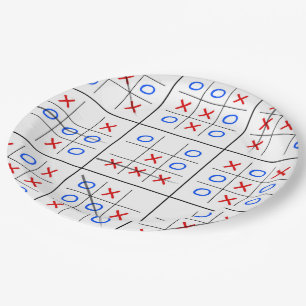 Tic tac-teen-patroon papieren bordje